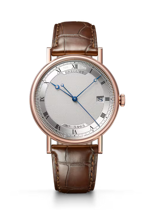 Breguet Classique 5177 Silver Dial 18K Rose Gold Brown Alligator Leather Strap 38 mm 5177BR/15/9V6