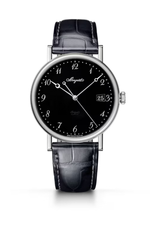 Breguet Classique 5177 Black Dial Platinum Black Alligator Leather Strap 38 mm 5177PT/2N/9V601