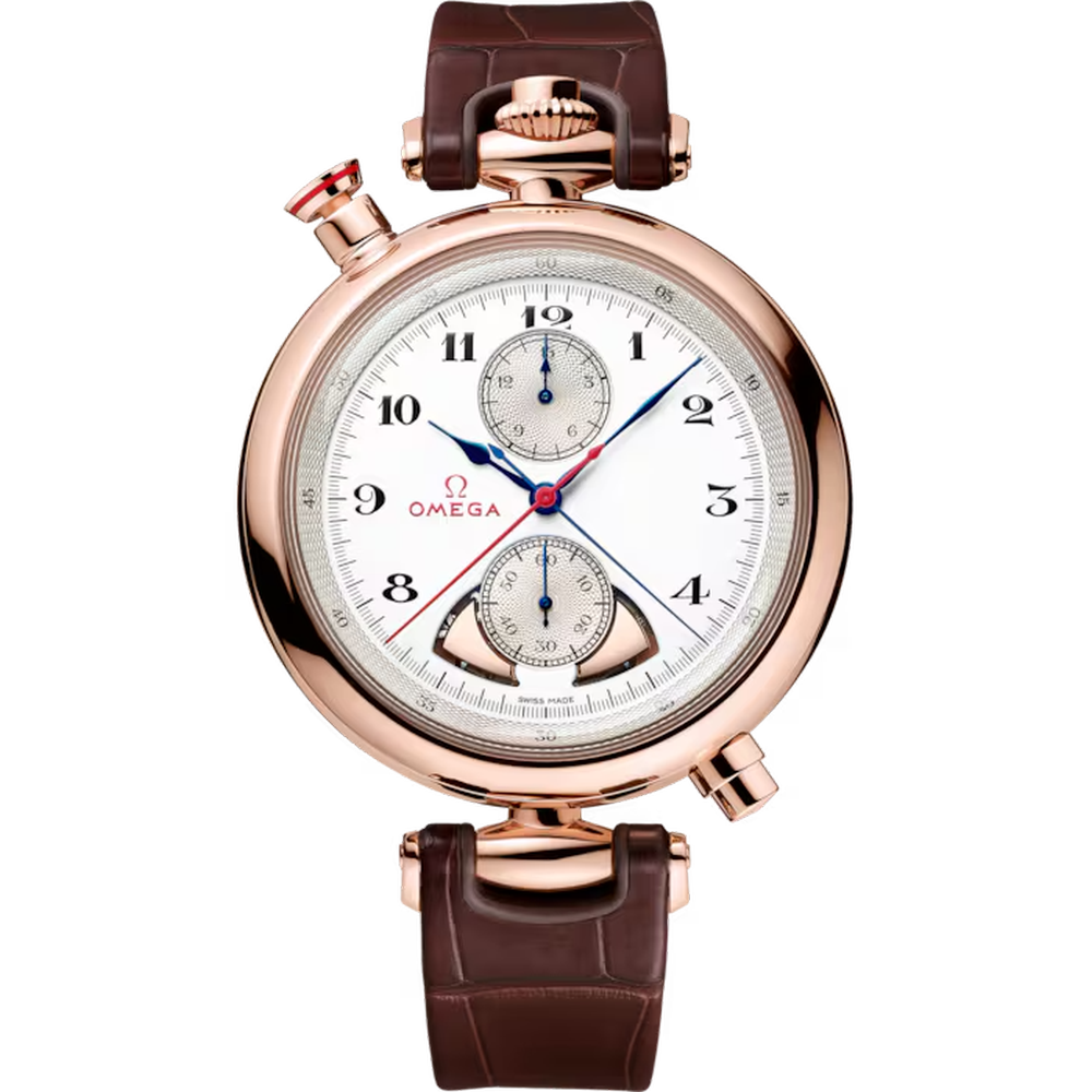 Specialities Olympic OMEGA 1932 Chrono Chime White Dial Sedna™ Gold Brown Leather Strap 45 mm 522.53.45.52.04.001
