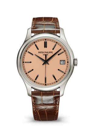 Patek Philippe Calatrava Rose Dial White Gold Leather Strap 39 mm 5227G-015