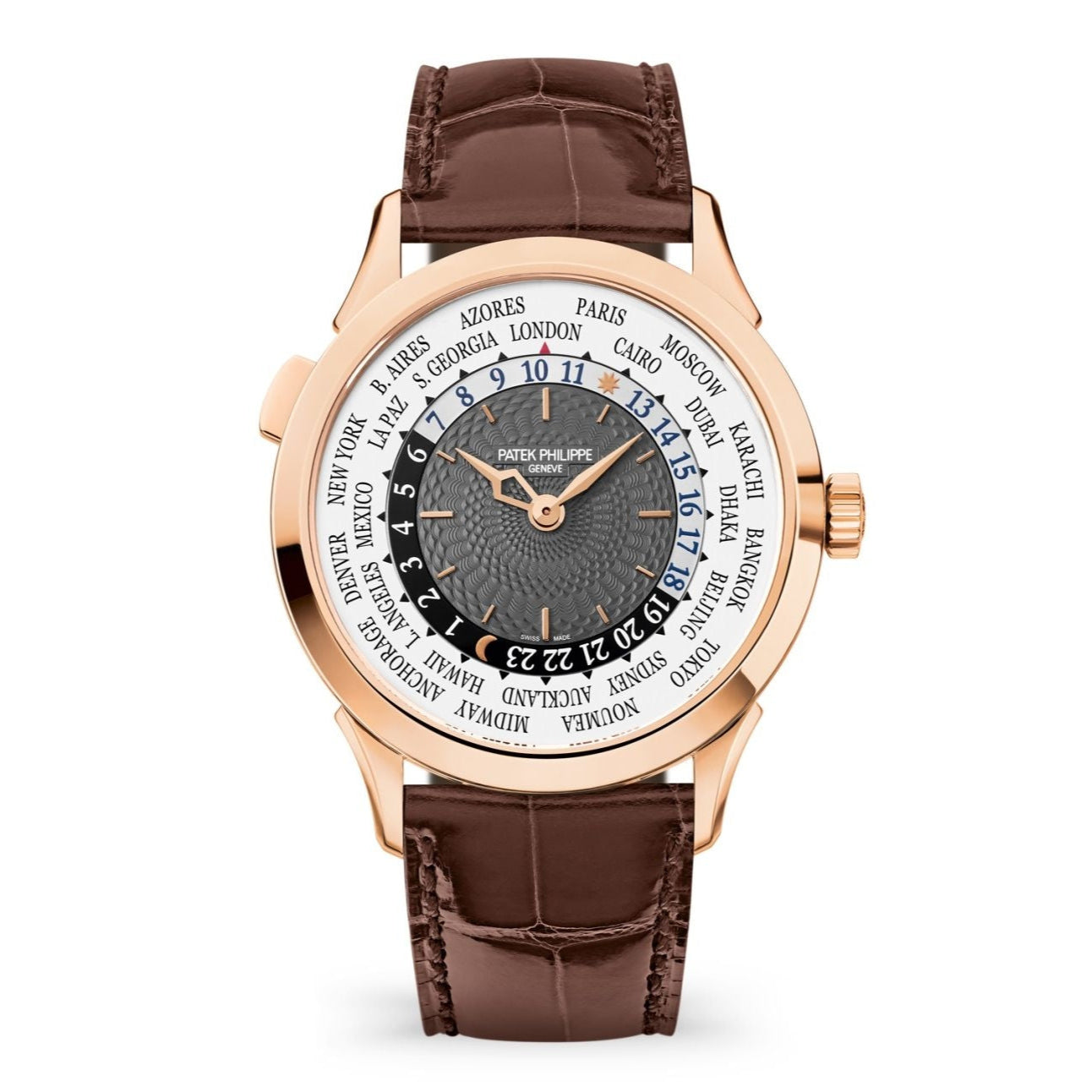 Patek Philippe World Time Complications 40mm Blue Dial Rose Gold 5230R-012 - WATCHXNYC
