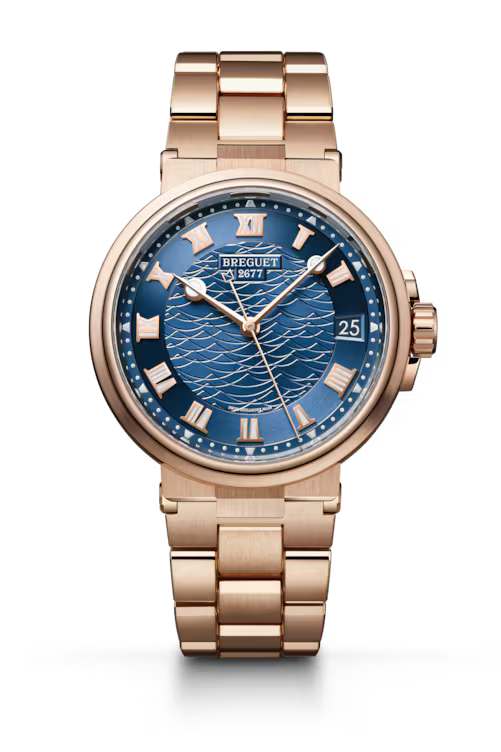 Breguet Marine 5517 Blue Dial 18K Rose Gold Bracelet 40 mm 5517BR/Y2/RZ0