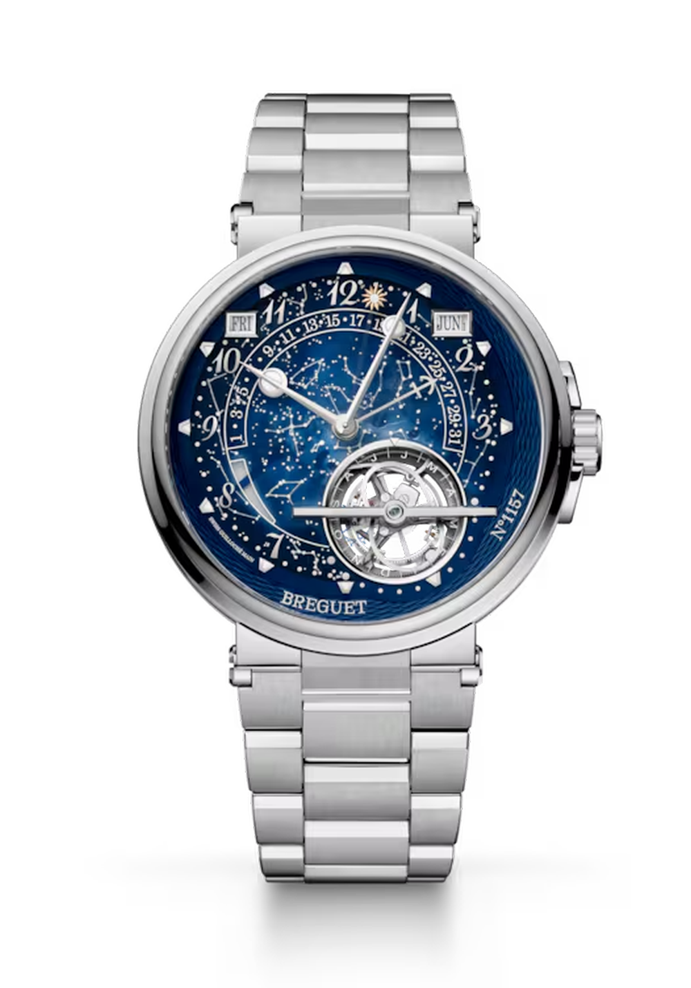Breguet Marine Tourbillon Equation Marchante 5887 Blue Dial Platinum Bracelet 43.9 mm 5887PT/YS/PW0 SL