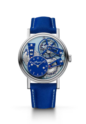 Breguet Tradition Tourbillon 7047 Blue Dial Platinum Blue Rubber Strap 41 mm 7047PT/YY/5ZU SL