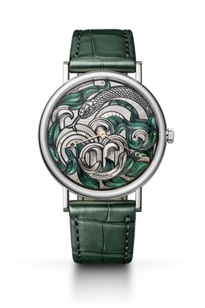 Breguet Classique 7145 Green Dial 18K White Gold Green Alligator Leather Strap 40 mm 7145BB/15/9WU06
