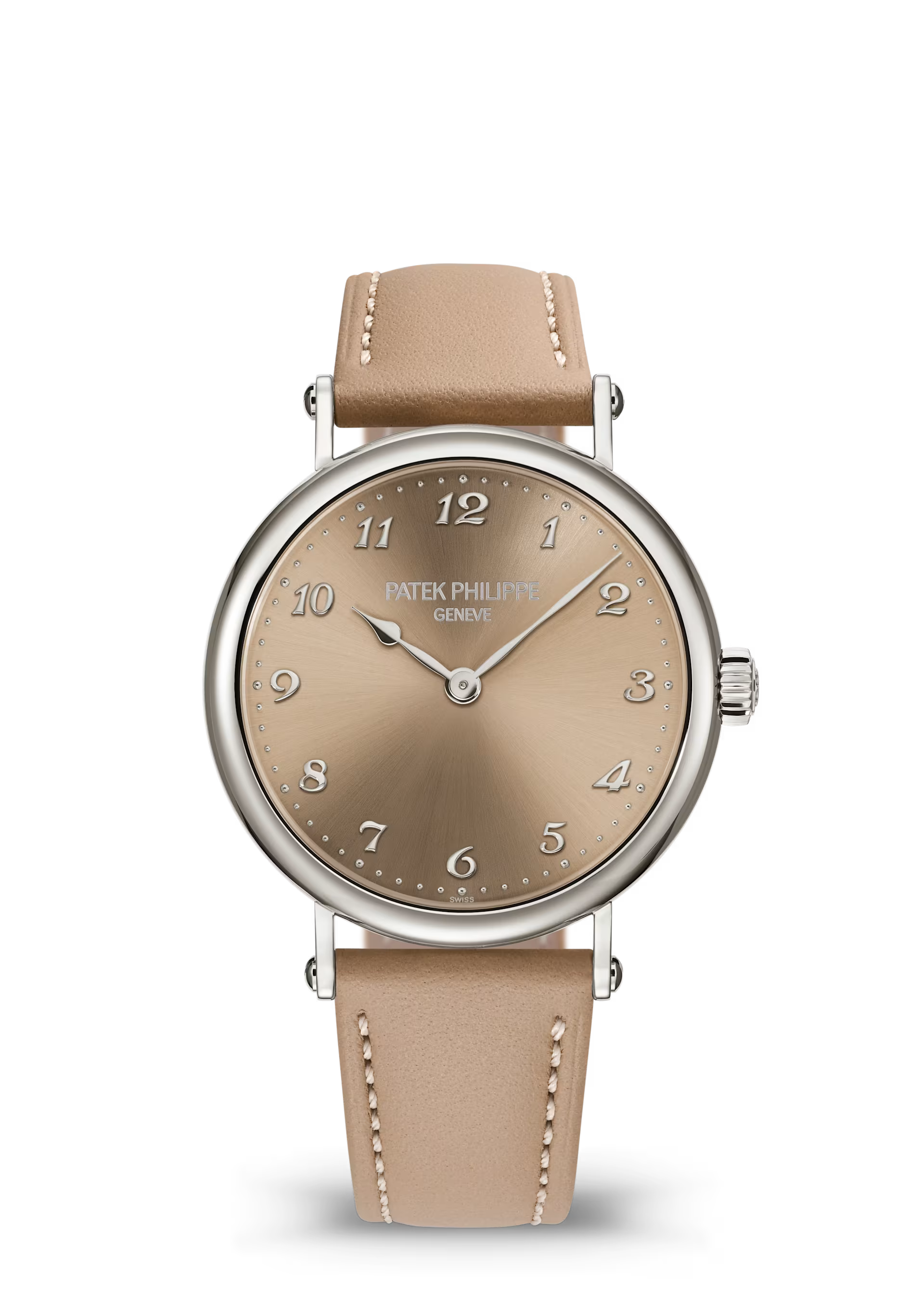 Patek Philippe Calatrava Beige Dial White Gold Leather Strap 34.6 mm 7200/50G-001 - WATCHXNYC