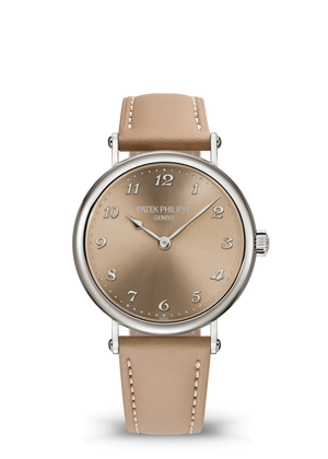 Patek Philippe Calatrava Beige Dial White Gold Leather Strap 34.6 mm 7200/50G-001