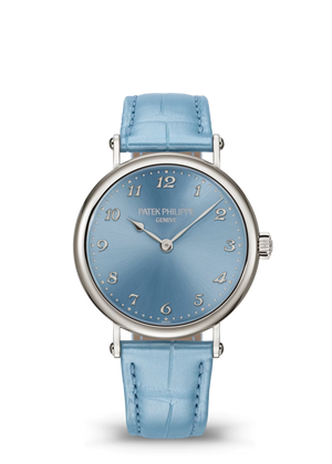 Patek Philippe Calatrava Blue Dial White Gold Leather Strap 34.6 mm 7200/50G-012