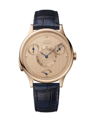 Breguet Classique Régulateur à Pivot Magnétique 7225 Gold Dial 18K Breguet Gold Navy Blue Alligator Leather Strap 41 mm 7225BH/0H/9V6