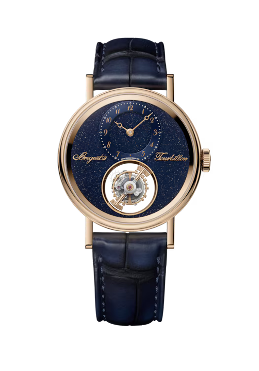 Breguet Classique Tourbillon Sidéral 7255 Blue Dial 18K Breguet Gold Blue Alligator Leather Strap 38 mm 7255BH/2Y/9VU