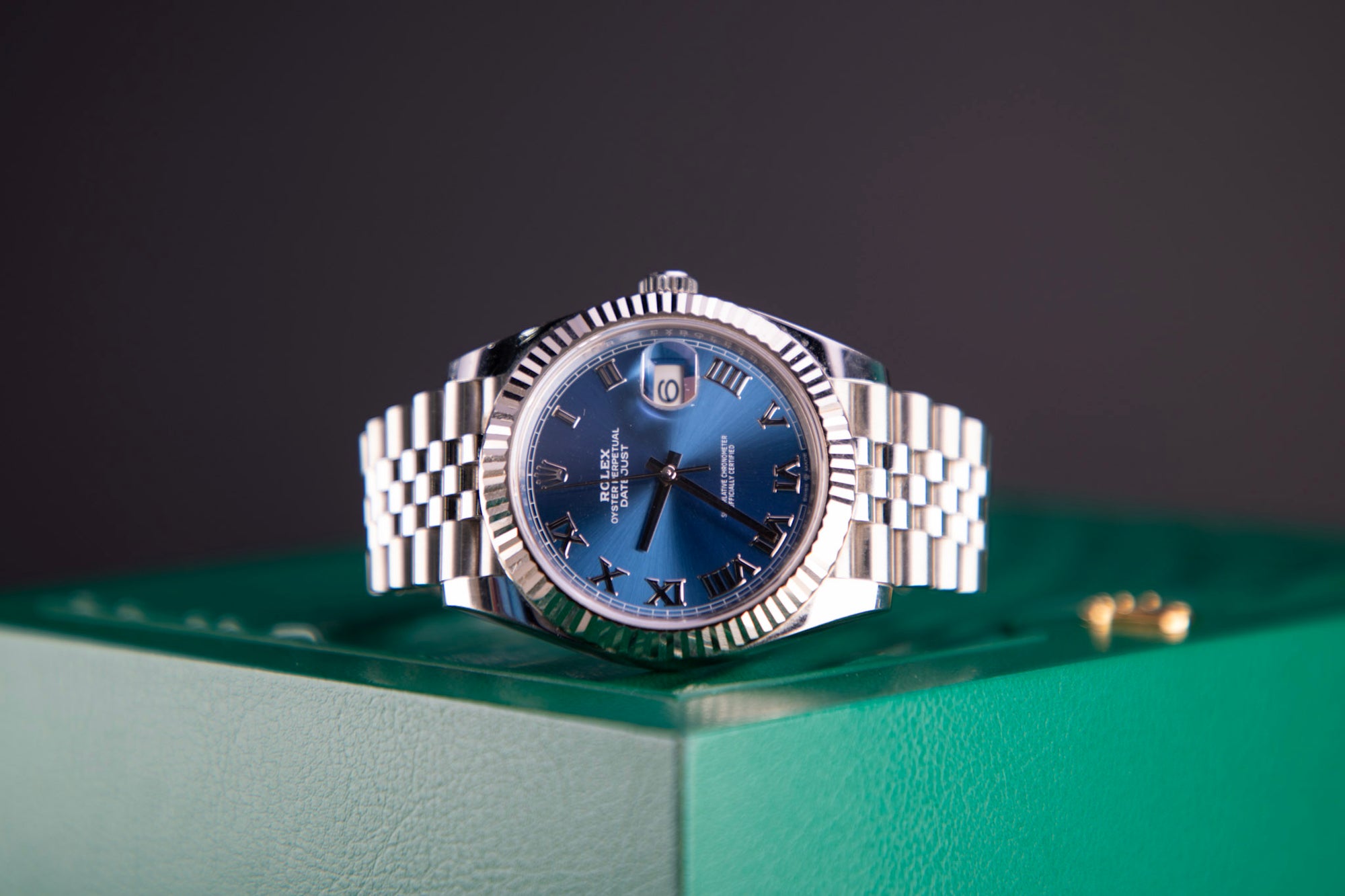 Rolex Datejust 41 41 mm Esfera azul azur Acero Oyster y brazalete Jubilee de oro blanco m126334-0026 