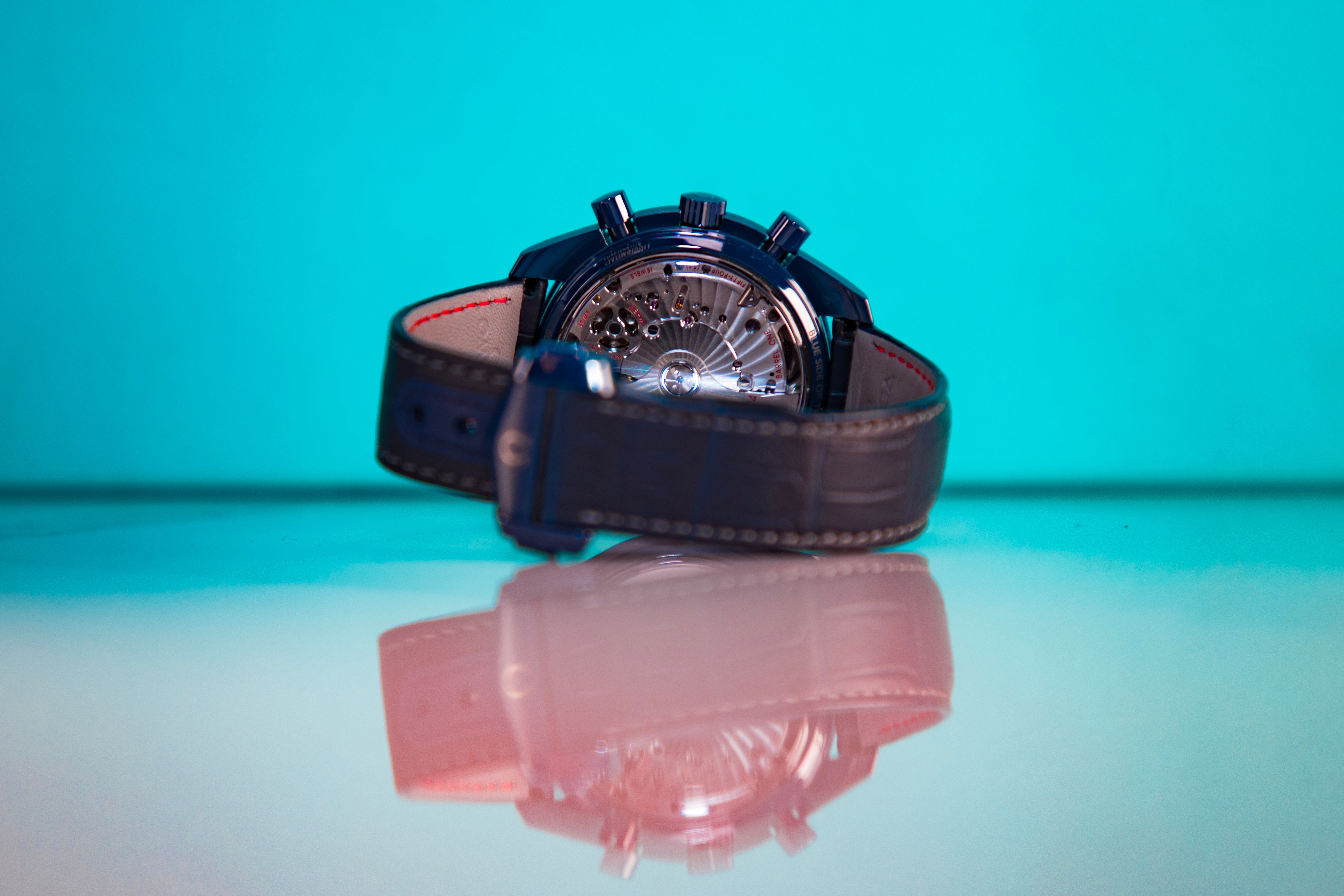 Omega Speedmaster Moonphase Blue Dial 44.25 mm Blue ceramic Strap 304.