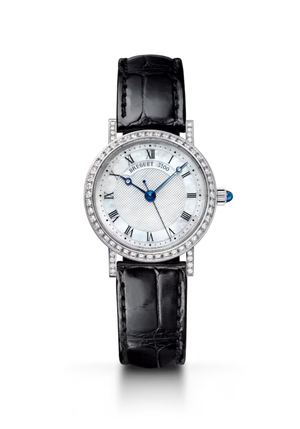 Breguet Classique 8068 White Mother-of-Pearl Dial 18K White Gold Black Alligator Leather Strap 30 mm 8068BB/52/964 DD00