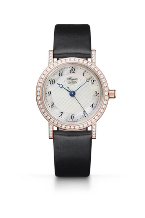 Breguet Classique 8068 Natural White Mother-of-Pearl Dial 18K Rose Gold Black Alligator Leather Strap 30 mm 8068BR/59/764 DD00