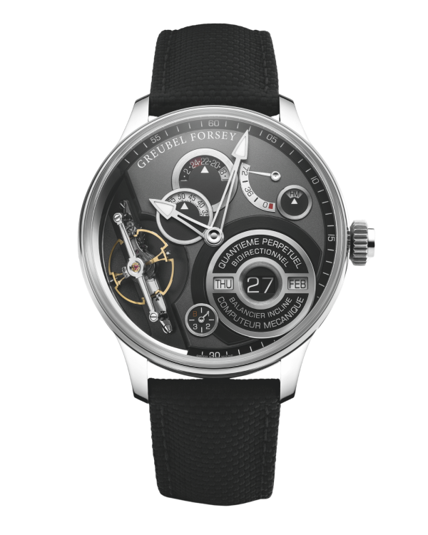 Greubel Forsey QP Balancier White Gold 45.1 mm Slate Dial Black Textured Rubber Strap