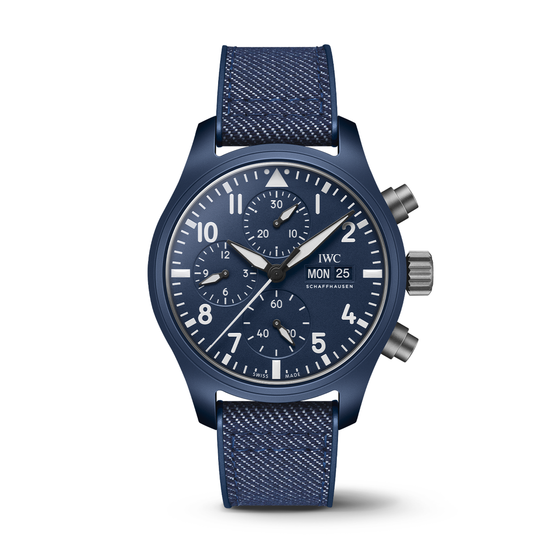 IWC Schaffhausen Pilot&#39;s Watch Chronograph 41 TOP GUN Oceana 41.9   mm Blue  Dial Ceramic  Blue  Rubber Strap IW389404