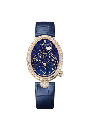 Breguet Reine de Naples Phase de Lune 9935 Blue Dial 18K Breguet Gold Blue Alligator Leather Strap 9935BH/4Y/964 D0