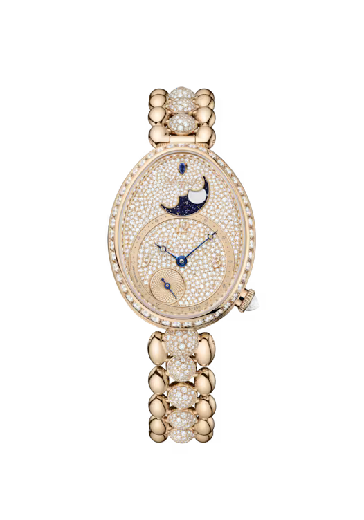 Reine de Naples Phase de Lune 9935 Gold &amp; Diamond Set Dial 18K Breguet Gold Bracelet 9935BH/8D/J41 D0