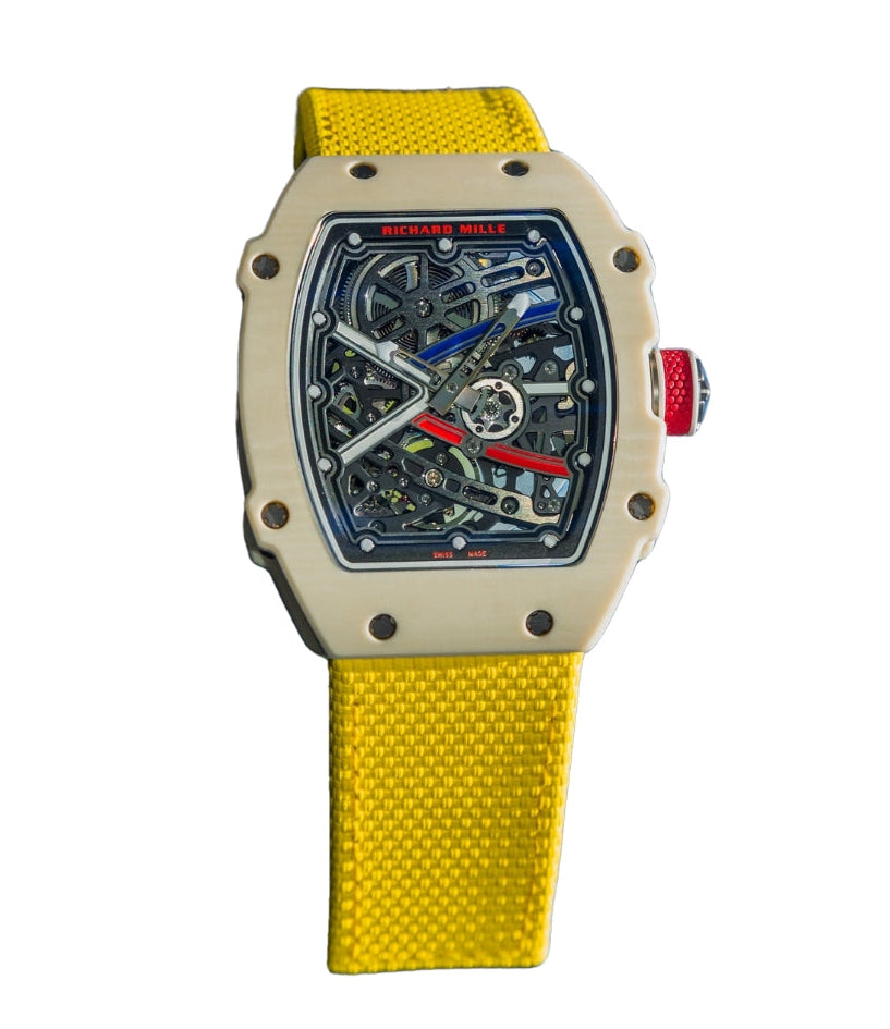Richard Mille RM67-02 Alexis Pinturault 38.7 mm x 47.52 mm Transparent Dial Carbon Fabric Strap - WATCHXNYC