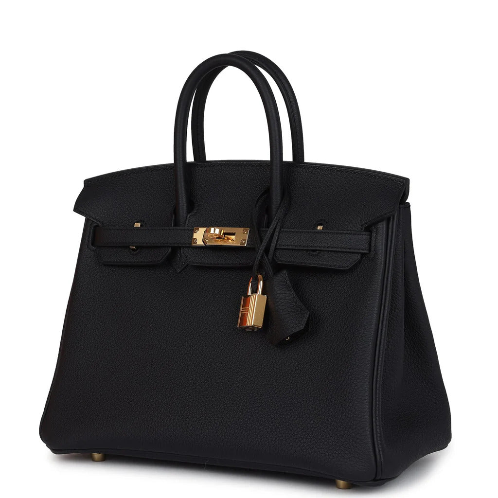 HERMES Birkin 25 Togo Black Gold Hardware - WATCHXNYC