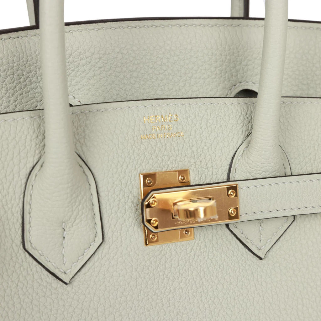 HERMES Birkin 25 Togo Gris Neve Gold Hardware - WATCHXNYC