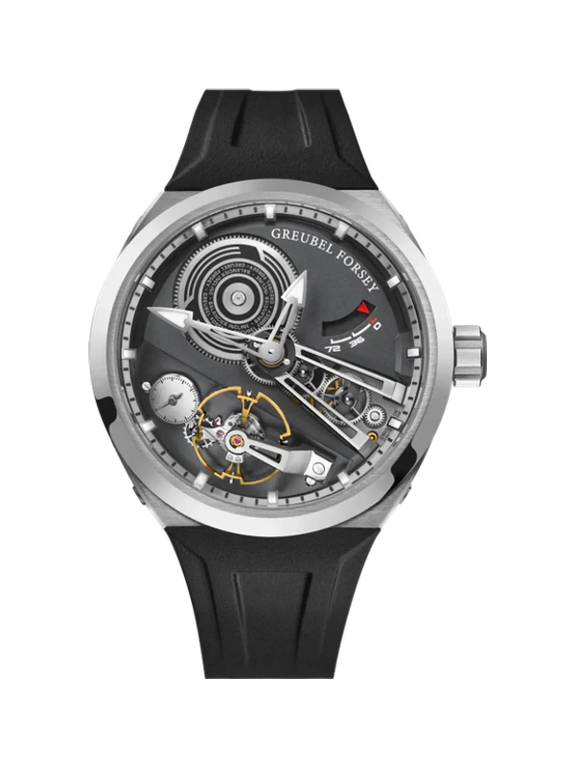Greubel Forsey Balancier Convexe S² Grey Dial Titanium Black Rubber Strap 41.50 mm