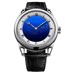 De Bethune DB25 42 mm Titanium Blue Starry Varius Dial Black Leather Strap DB25VTIS3