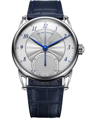 De Bethune Monopusher Chronograph DB25 40.6 mm Titanium White Dial Blue Leather Strap DB25VXS