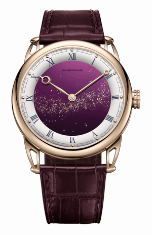 De Bethune DB25XS 40.6 mm Rose Gold Purple Starry Varius Dial Purple Leather Strap DB25VxsRV2