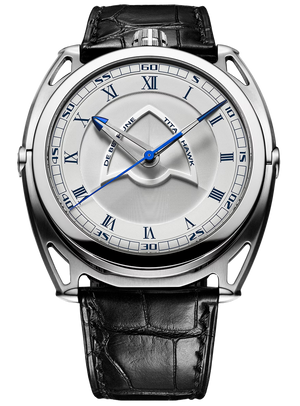 De Bethune DB27 Titan Hawk V2 43 mm Titanium White Dial Black Leather Strap DB27TIS1V2