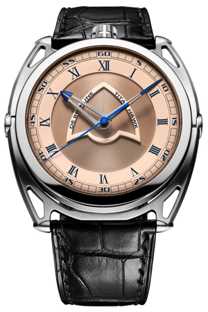De Bethune DB27 Titan Hawk V2 43 mm Titanium Beige / Salmon Dial Black Leather Strap DB27TIS3V2