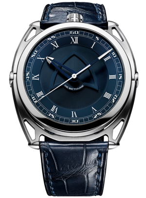 De Bethune DB27 Titan Hawk V2 43 mm Titanium Royal Blue Dial & Leather Strap DB27TIS3V2