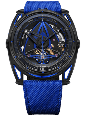 De Bethune DB28GS Swordfish 44 mm Black Zirconium & Stainless-Steel Black Dial Blue Canvas Strap DB28GSV2BB
