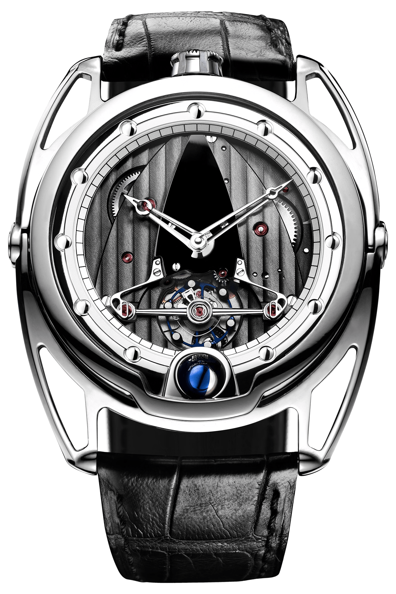 De Bethune DB28 Classic 42.6 mm Titanium Black Dial Black Leather Strap DB28TIS8C6PN / S - WATCHXNYC
