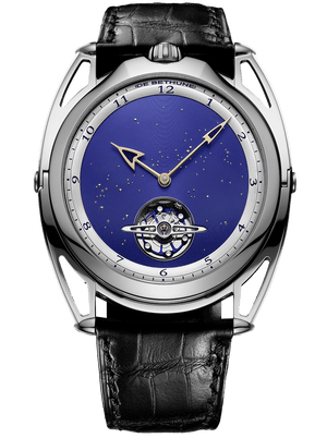 De Bethune DB28XP Starry Sky 43 mm Titanium Blue & White Gold Set Dial Black Leather Strap DB28XPTIS3v2