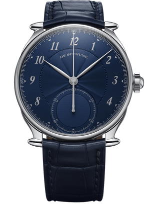 De Bethune DB Eight 42.4 mm Titanium Blue Dial Blue Leather Strap DB8REWS3