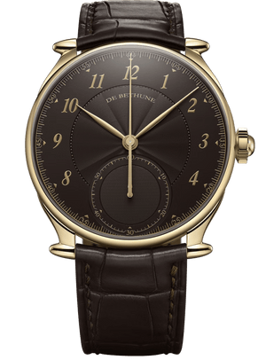 De Bethune DB Eight 42.4 mm Yellow Gold Chocolate Dial Brown Leather Strap DB8REYS2