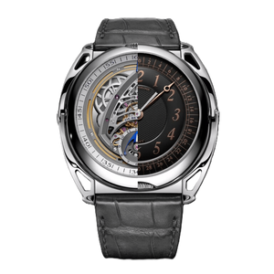 De Bethune DB "Kind of Two" 43.3 mm Jumping GMT Titanium Reversible Black & Silver Dial Gray Strap DBK2V1S8