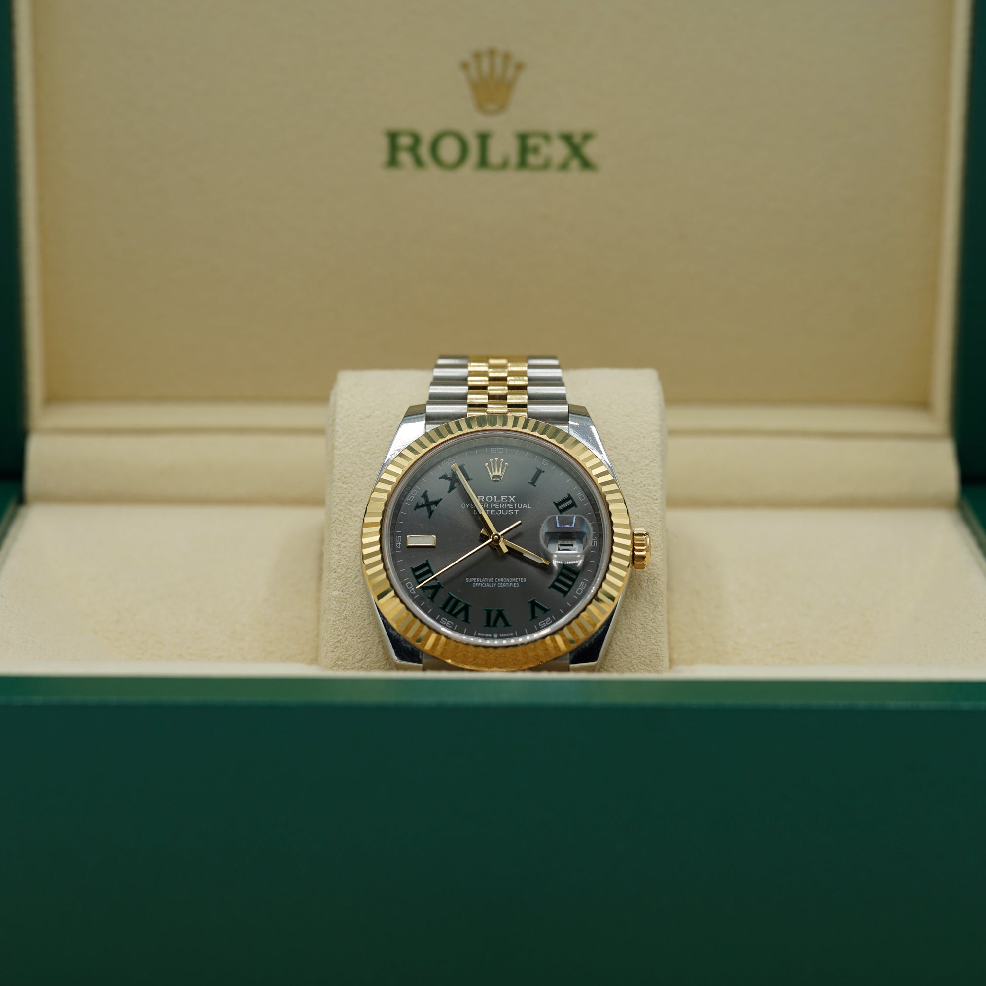 Rolex Datejust 41 mm Wimbledon Dial Oystersteel and 18k Yellow Gold Jubilee Bracelet 126333-0020 - WATCHXNYC