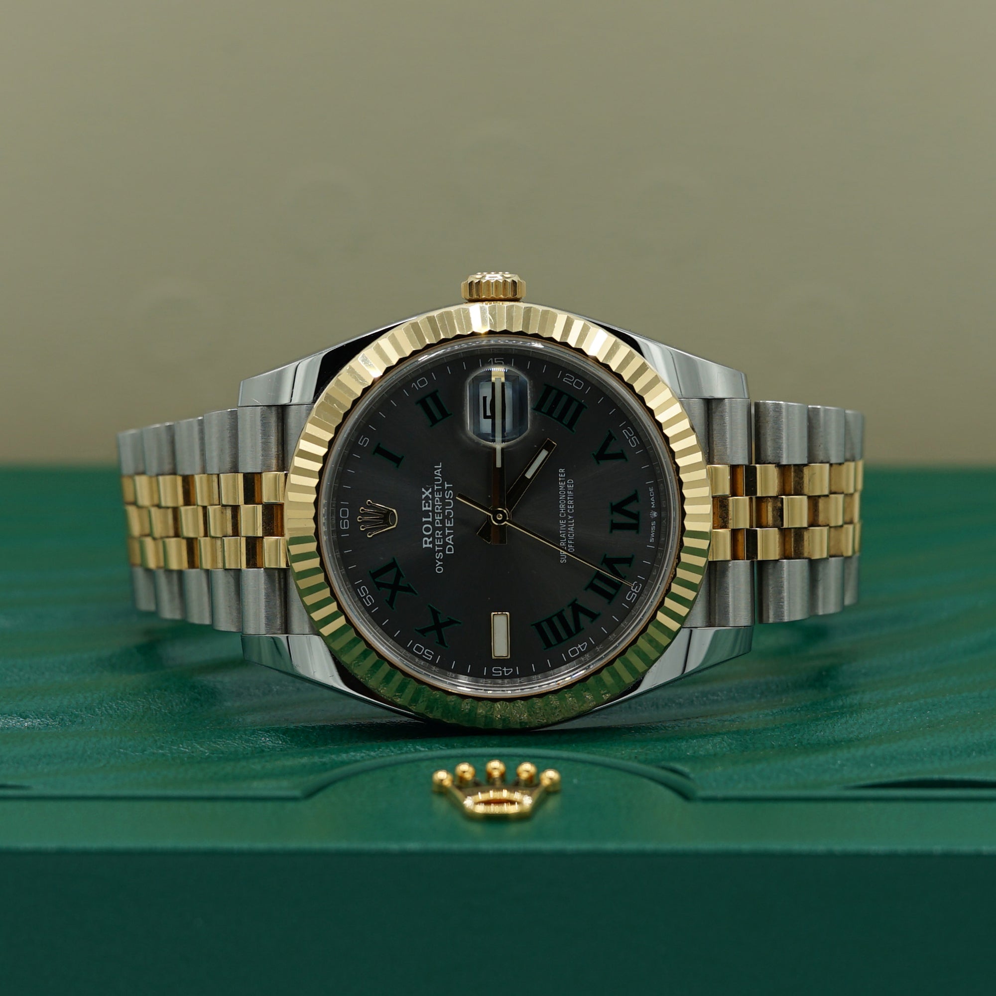 Rolex Datejust 41 mm Wimbledon Dial Oystersteel and 18k Yellow Gold Jubilee Bracelet 126333-0020 - WATCHXNYC
