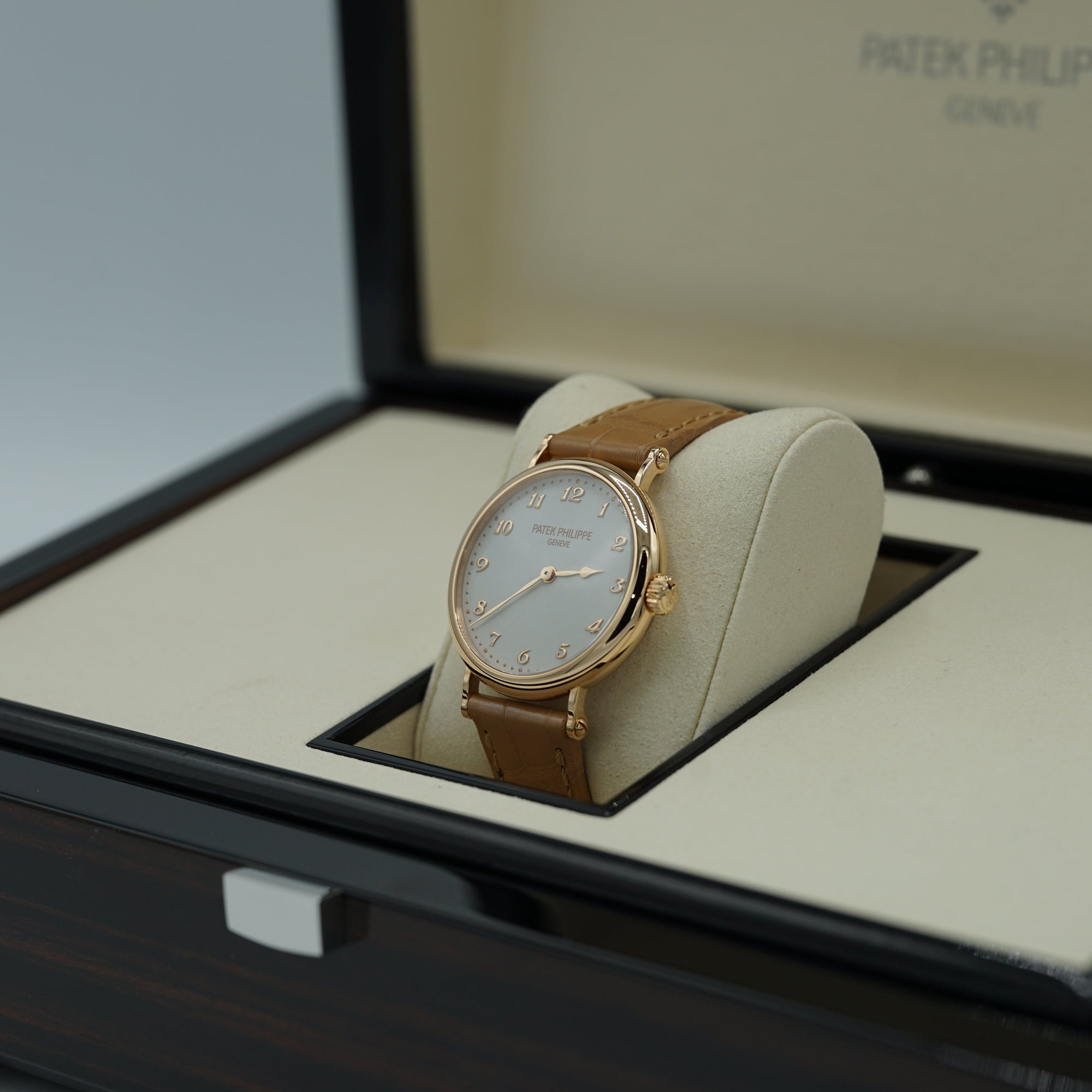 Patek Philippe Calatrava 34.6 mm Silver Dial 18K Rose Gold   Leather Strap 7200R-001 - WATCHXNYC