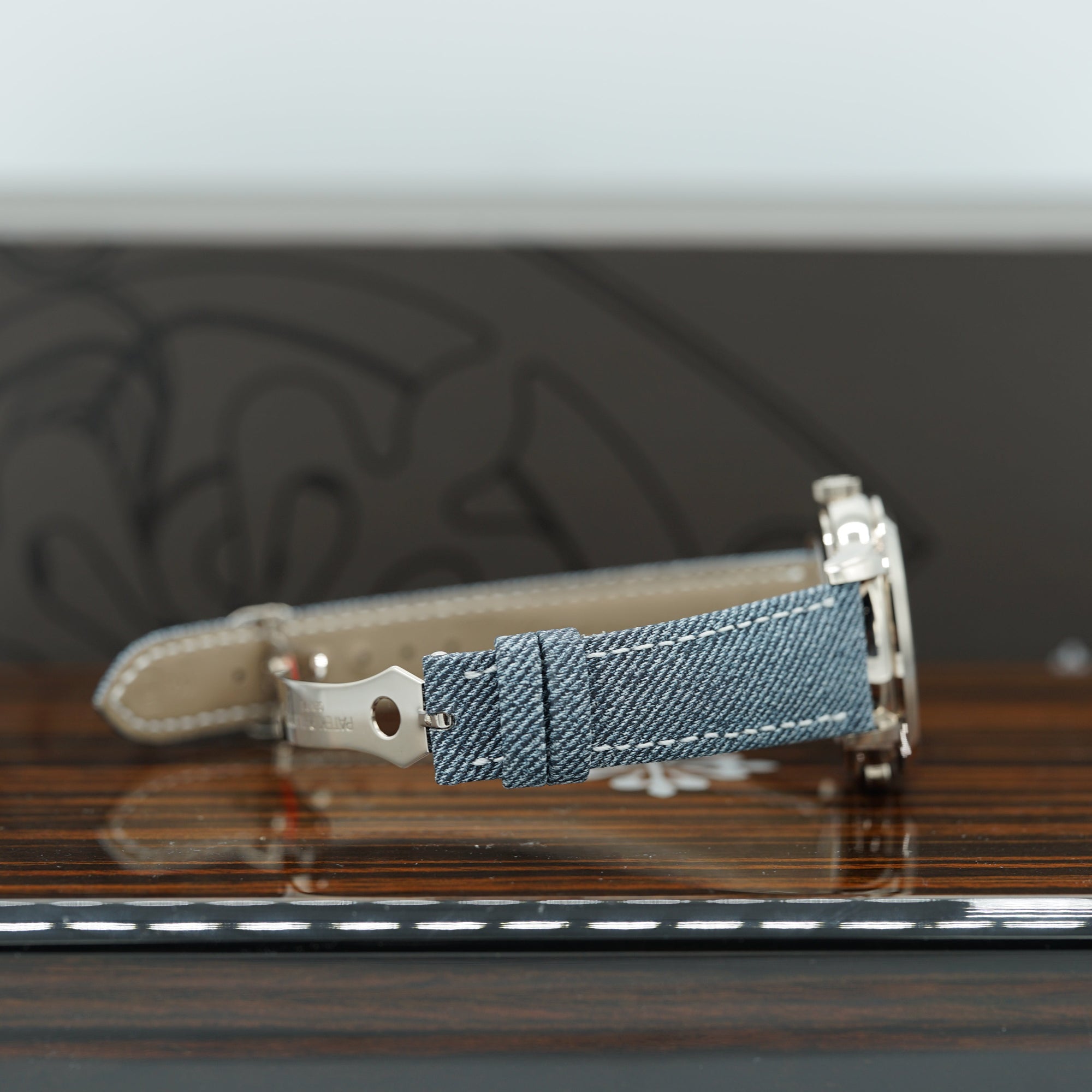 Patek Philippe Complications World Time Carbon Dial   Blue Strap 38.5 mm 5231G-001 - WATCHXNYC