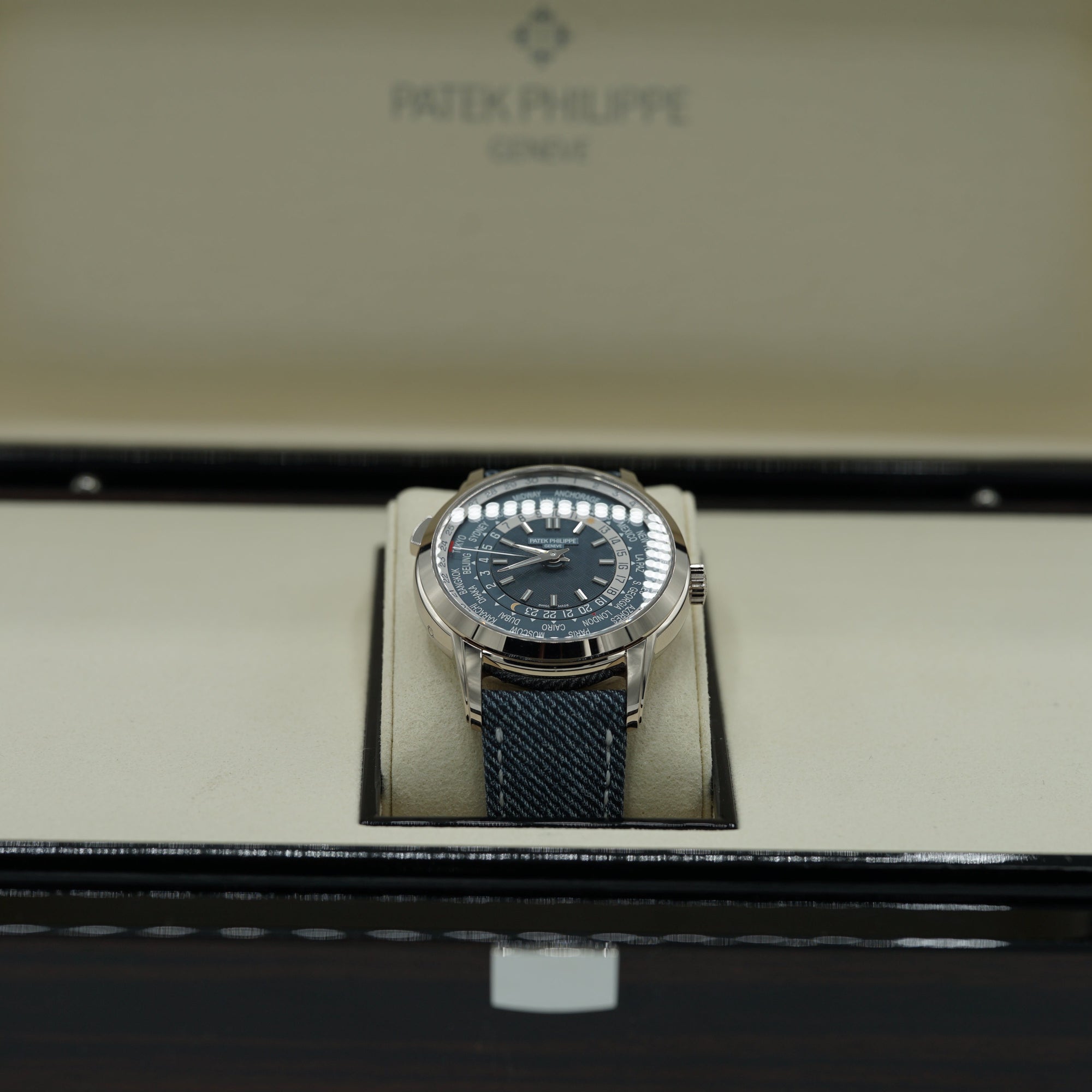 Patek Philippe Complications 40 mm Blue Dial 18K White Gold   Leather Strap 5330G-001 - WATCHXNYC