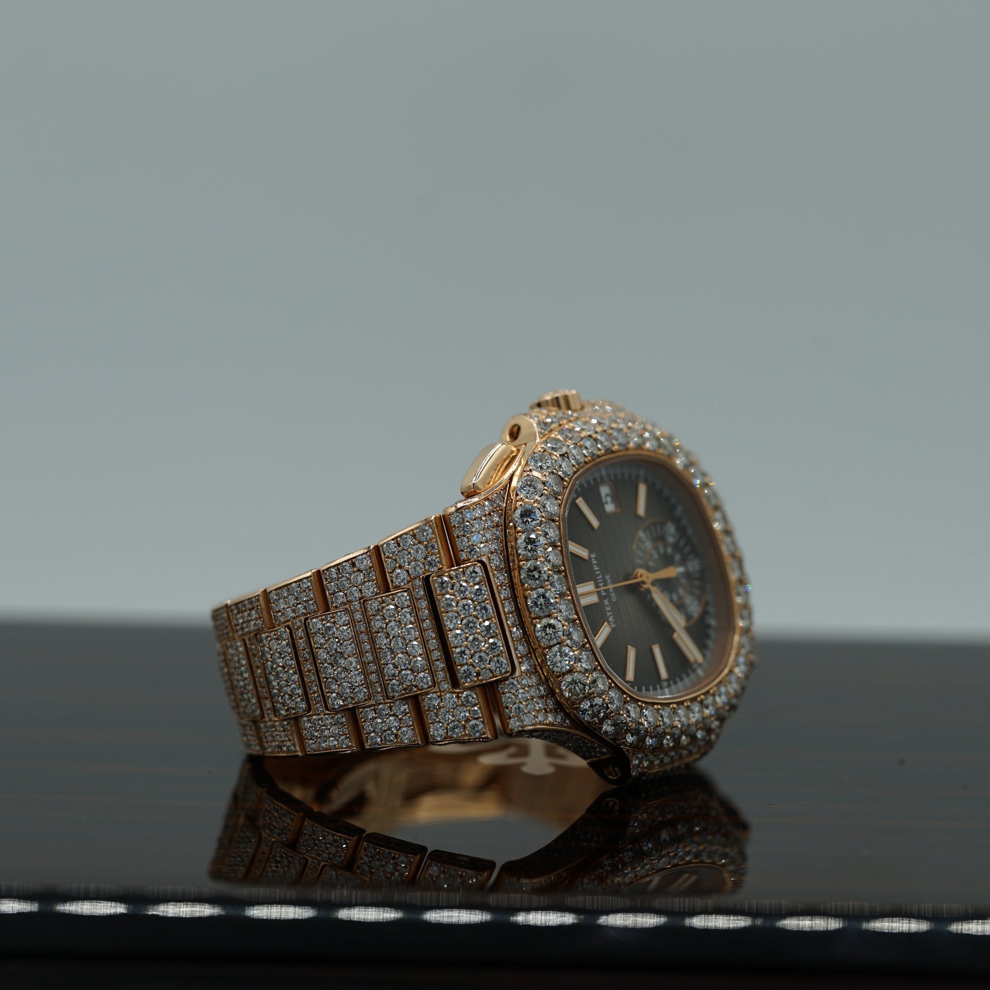 Patek Philippe 5980/1R-001 Nautilus 40.5mm Black Gradient Dial Rose Gold - WATCHXNYC