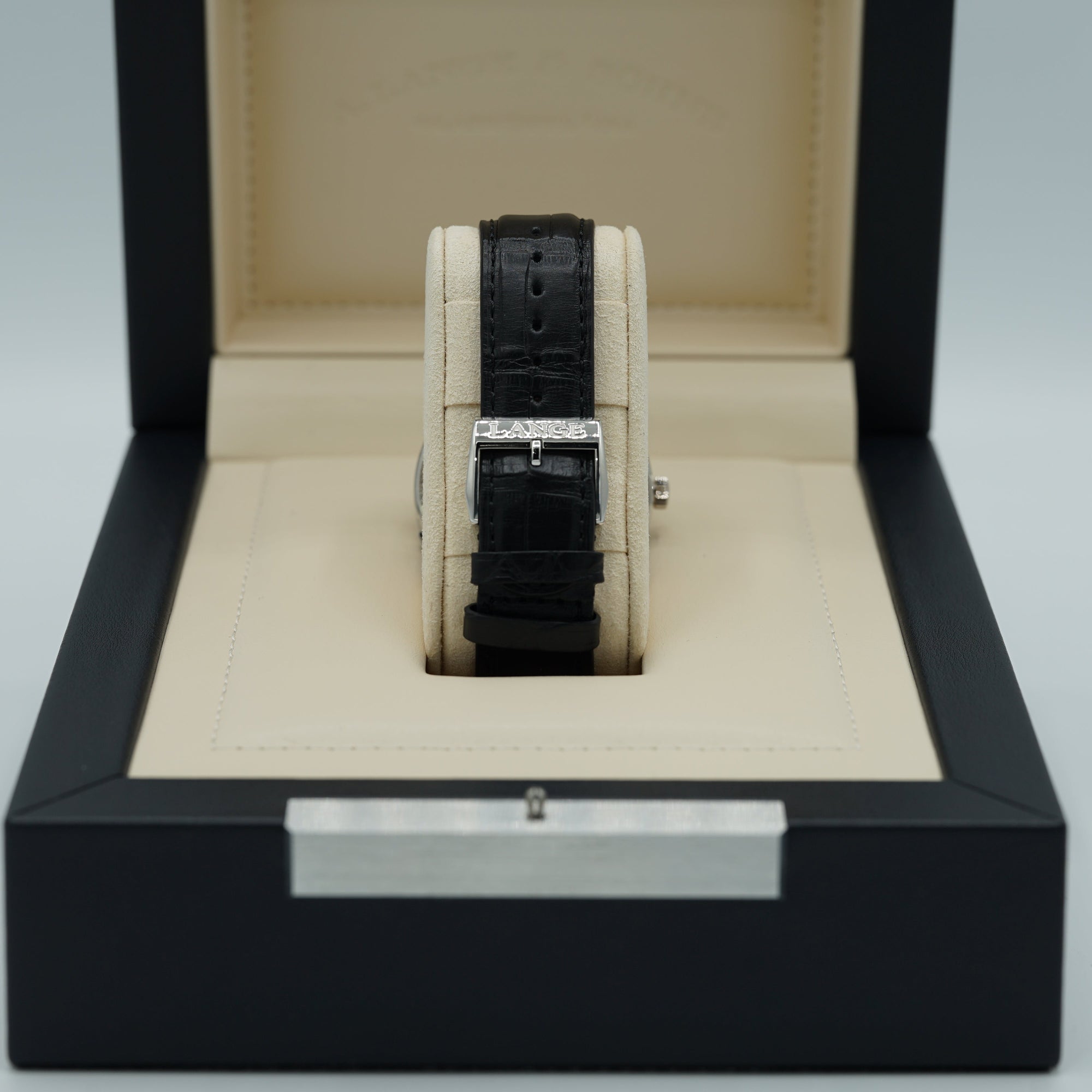 A. Lange &amp; Sohne GRAND LANGE 1 MOON PHASE 41 mm Silver Dial Platinum   Leather Strap 139.025 / LSLS1392AA - WATCHXNYC