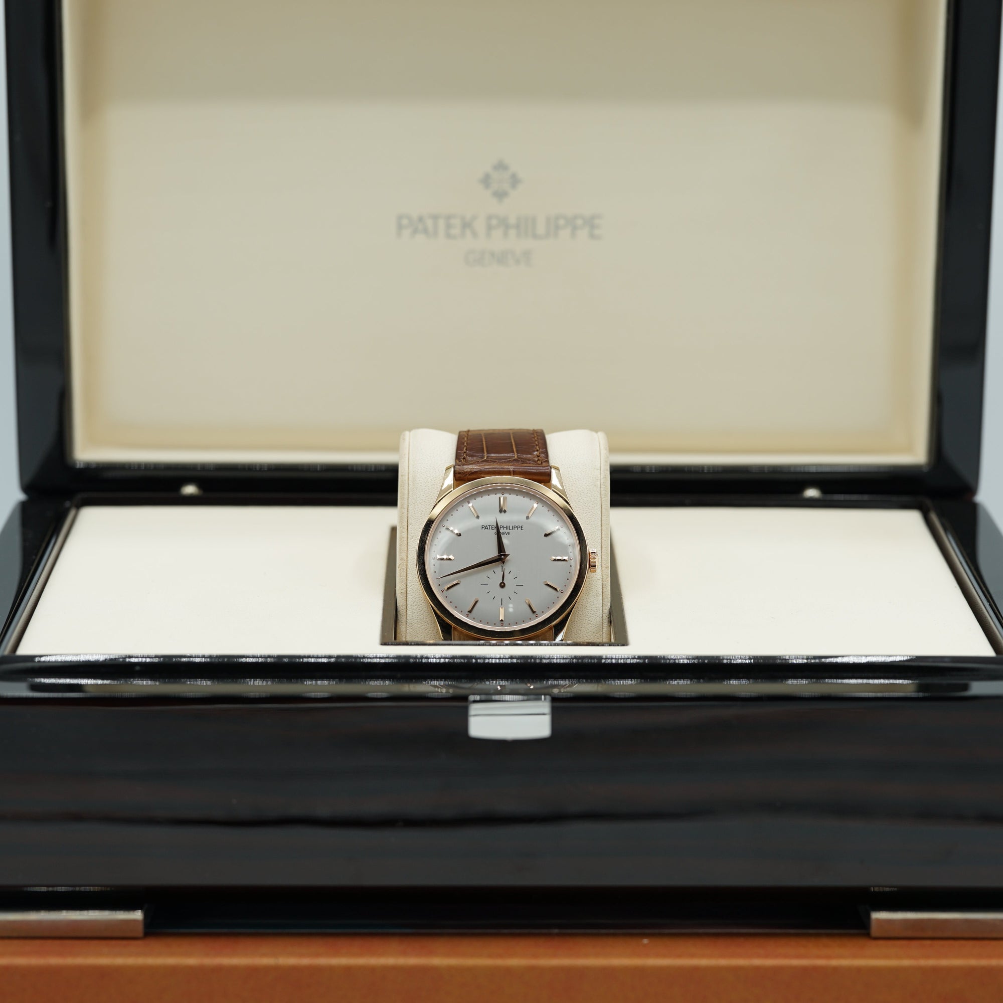 Patek Philippe Calatrava 37mm Silver Dial Rose Gold 5196R-001 - WATCHXNYC