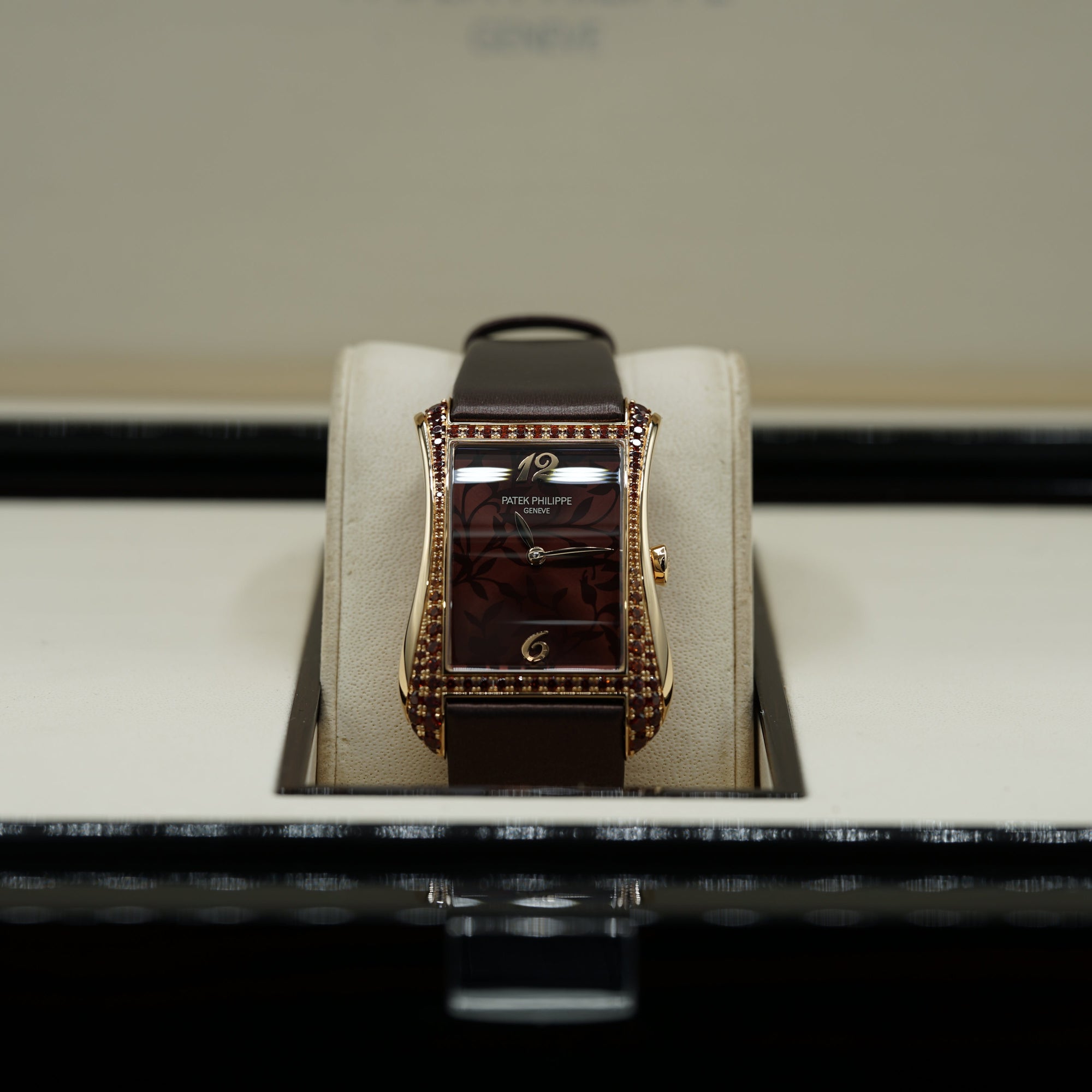 Patek Philippe Gondolo Serata Brown Flora Motif Dial Rose Gold Case   Brown Strap 40.85mm 4962-200R-001 - WATCHXNYC