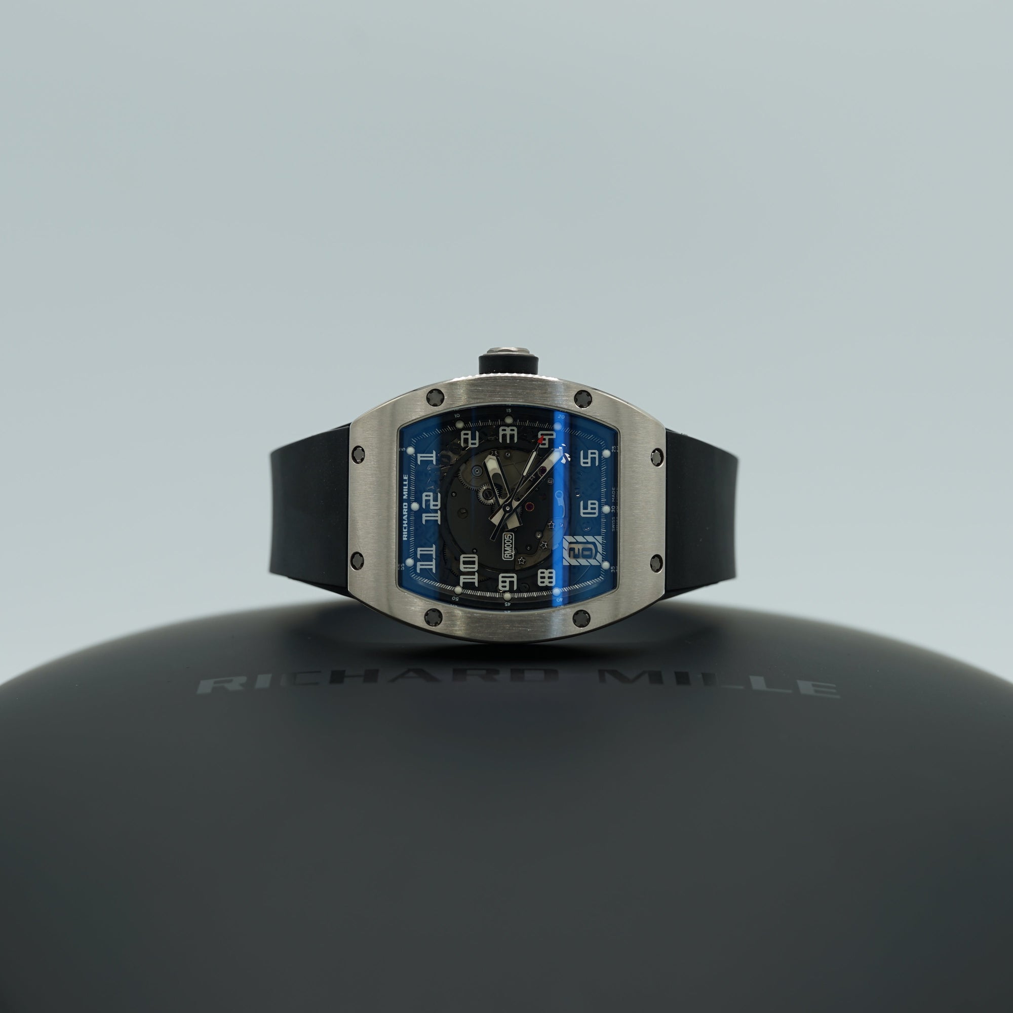 Richard Mille RM005 White Gold 38 mm x 45 mm Transparent Dial White Gold Rubber Strap