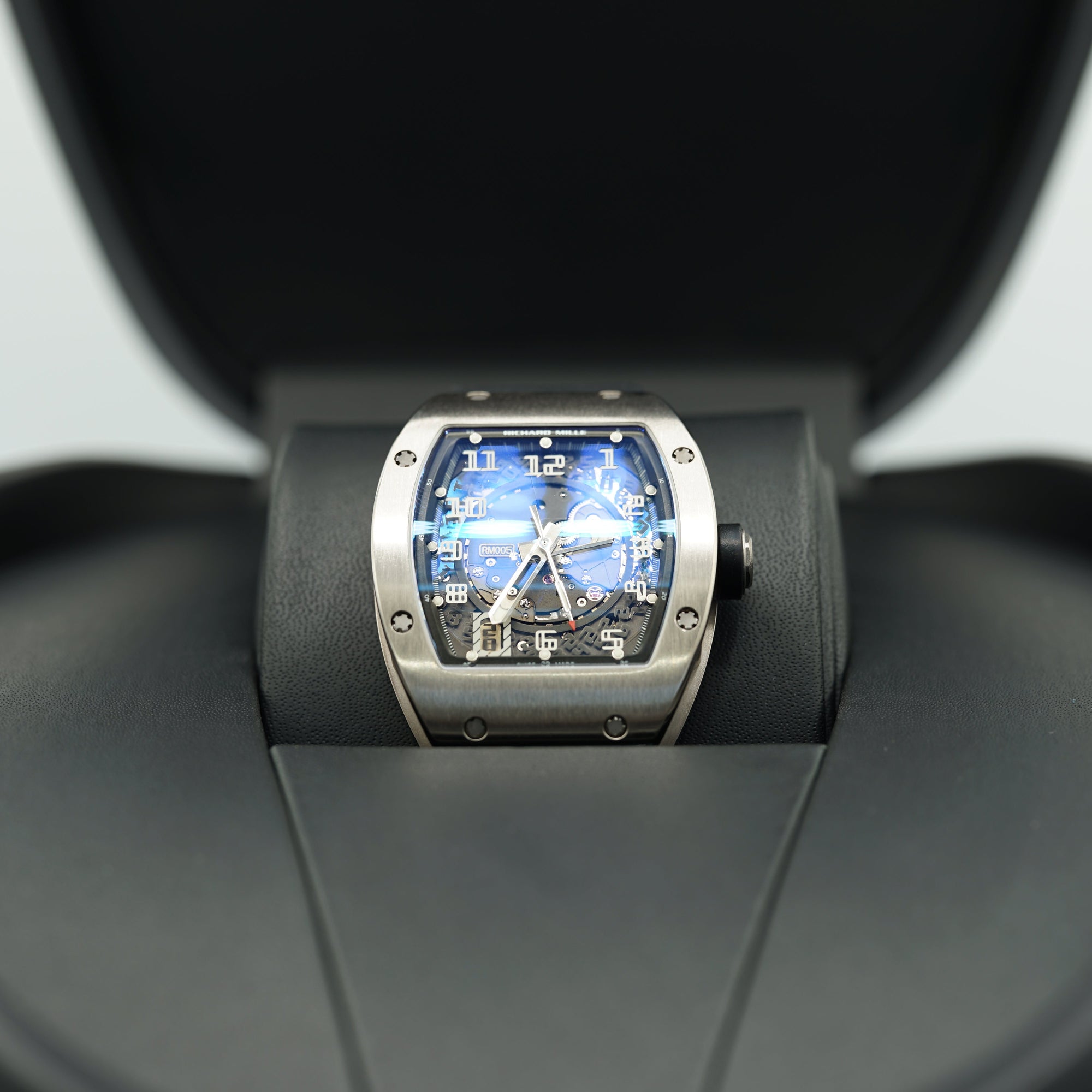Richard Mille RM005 White Gold 38 mm x 45 mm Transparent Dial White Gold Rubber Strap