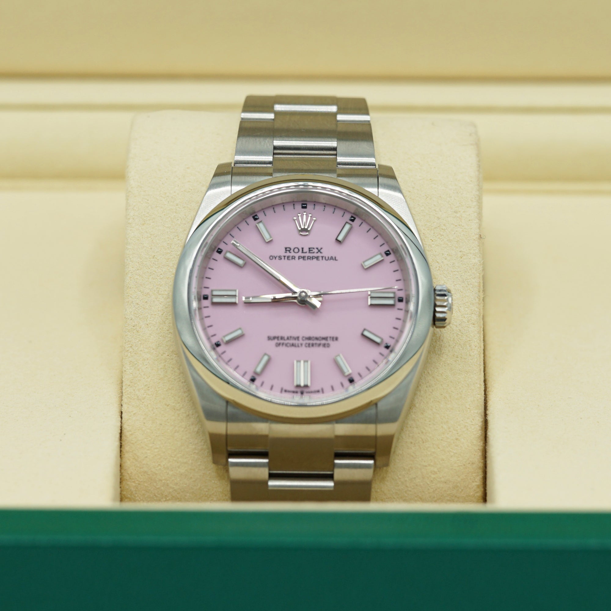 Rolex Oyster Perpetual 36 mm Candy Pink Dial Oystersteel Oyster Bracelet 126000-0008 - WATCHXNYC
